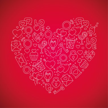 Sevgililer günü için simgeler güzel kalp