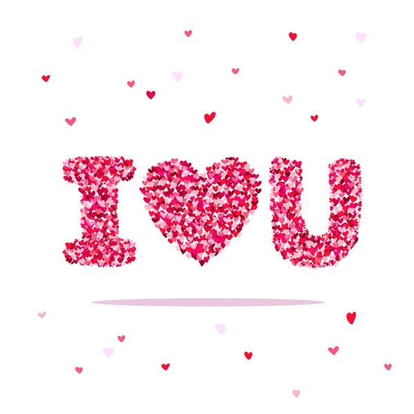 A inscrição "Eu te amo" dos corações pequenos — Vetor de Stock