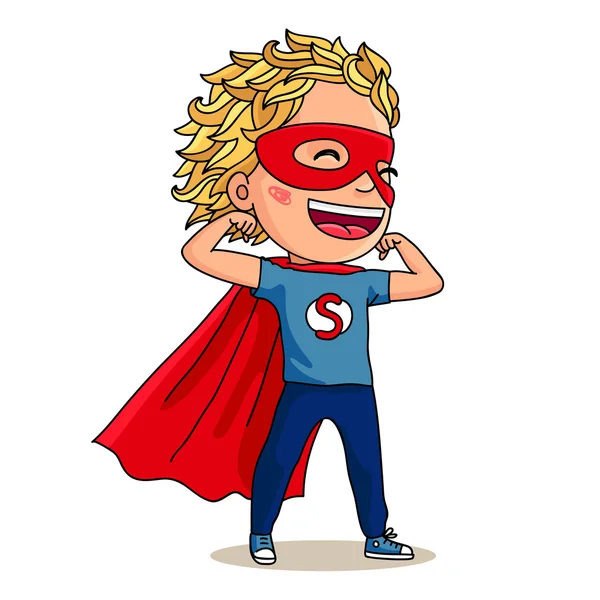 Super Kid. Super Boy. Illustrazione vettoriale . — Vettoriale Stock