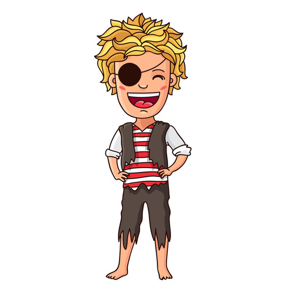 Little boy in pirate costume