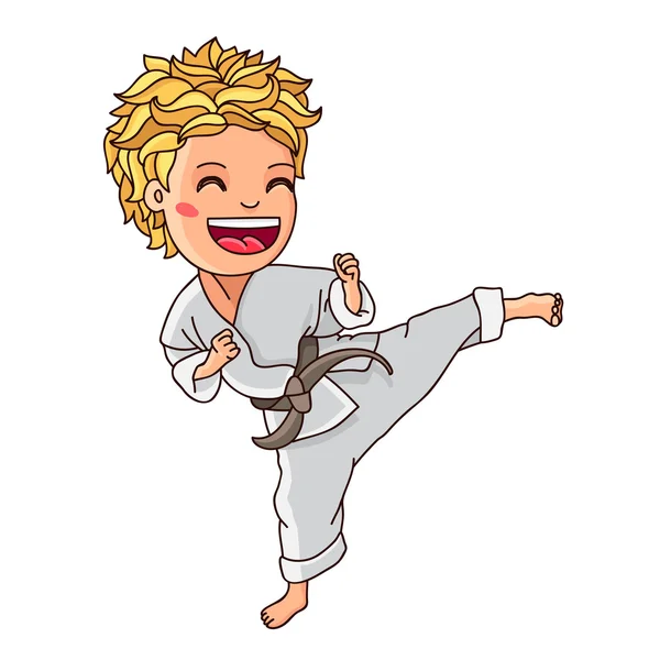 Pequeño karate. Ilustración vectorial — Vector de stock