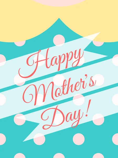 Mutlu anneler günü! Kapak kart tasarımı kadın elbise polka dot arka plan ile. — Stok Vektör