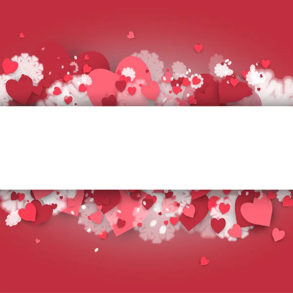 Banner con corazones al Día de San Valentín sobre fondo gris claro . — Archivo Imágenes Vectoriales