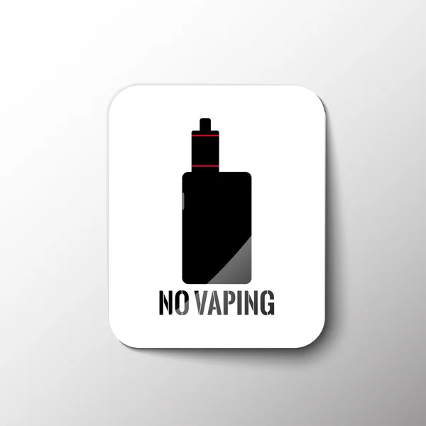 Schild, Aufkleber, die das Rauchen elektronischer Zigaretten verbieten — Stockvektor