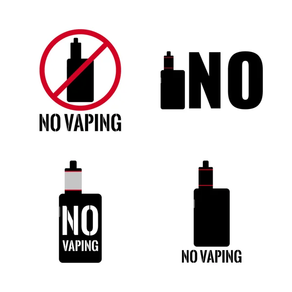 Sign, sticker, which prohibits smoking electronic cigarettes — Stock Vector