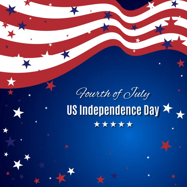 US Independence Day abstract background with american flag — Stock Vector