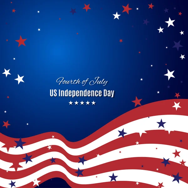 US Independence Day abstract background with american flag — Stock Vector