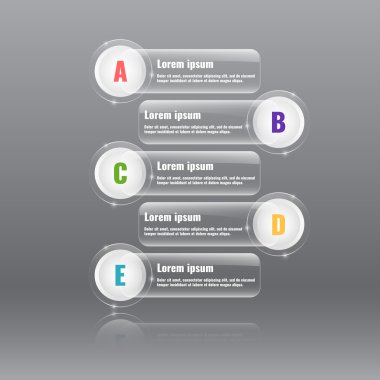 Cam bannerları seçenekleri, adımları ya da parçalar. Infographics öğeleri