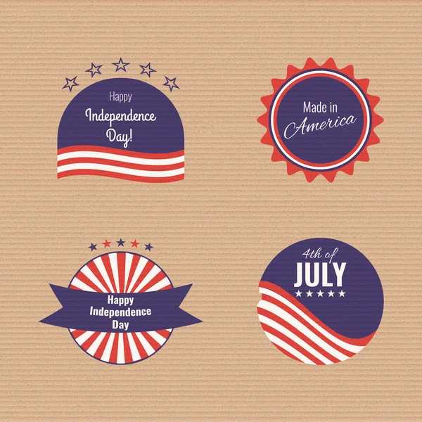 Логотипы Дня независимости США. Набор логотипов. 4-ое июля. Флаги США — стоковый вектор