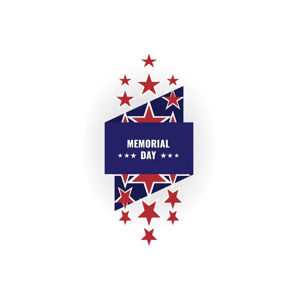 Memorial Day fundo abstrato com acenando bandeira americana e fundo estrelado — Vetor de Stock