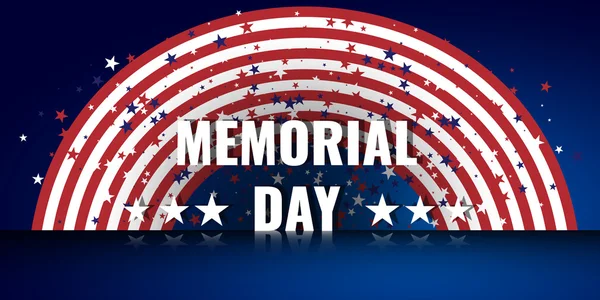 Memorial Day fundo abstrato com acenando bandeira americana e fundo estrelado —  Vetores de Stock