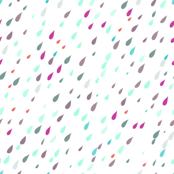 Regnet droppar seamless mönster. Regnig dag mönster. Abstrakt bakgrund. Karaktär mönster för tyg. Regniga hösten eller våren dag, roliga regn, regn droppar tapeter, ornament för textilier — Stock vektor