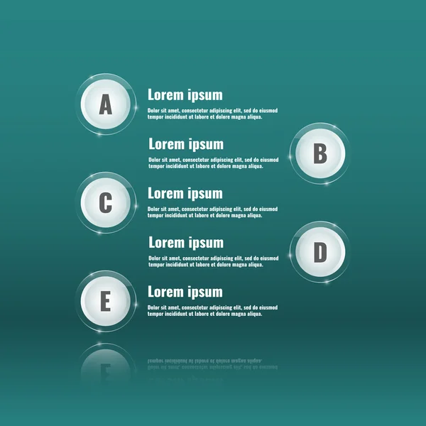 옵션, 단계 또는 부품에 대 한 유리 배너입니다. 인포 그래픽 요소 — 스톡 벡터