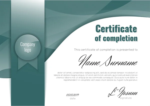 Сертифікат про завершення (досягнення, випуск, диплом або нагорода ) — стоковий вектор