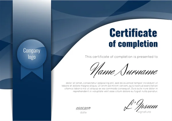 Сертифікат про завершення (досягнення, випуск, диплом або нагорода ) — стоковий вектор