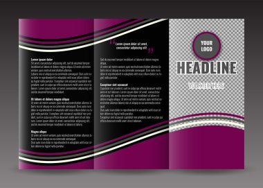 Kurumsal panelli broşür şablonu tasarımı. Dünya harita Infographic öğesi ve fotoğraf için yer ile. 