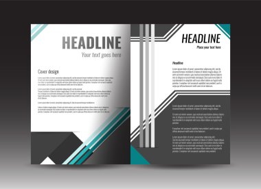 Kurumsal broşür şablonu tasarımı. Faaliyet Raporu, tanıtım, kitap kapağı veya el ilanı.  