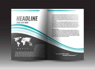 Kurumsal broşür şablonu tasarımı. Faaliyet Raporu, tanıtım, kitap kapağı veya el ilanı.  