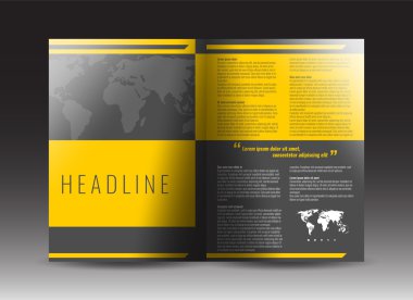 Kurumsal broşür şablonu tasarımı. Faaliyet Raporu, tanıtım, kitap kapağı veya el ilanı.  