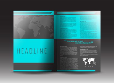 Kurumsal broşür şablonu tasarımı. Faaliyet Raporu, tanıtım, kitap kapağı veya el ilanı.  