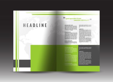 Kurumsal broşür şablonu tasarımı. Faaliyet Raporu, tanıtım, kitap kapağı veya el ilanı.  