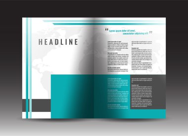 Kurumsal broşür şablonu tasarımı. Faaliyet Raporu, tanıtım, kitap kapağı veya el ilanı.  