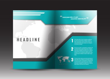 Kurumsal broşür şablonu tasarımı. Faaliyet Raporu, tanıtım, kitap kapağı veya el ilanı.  