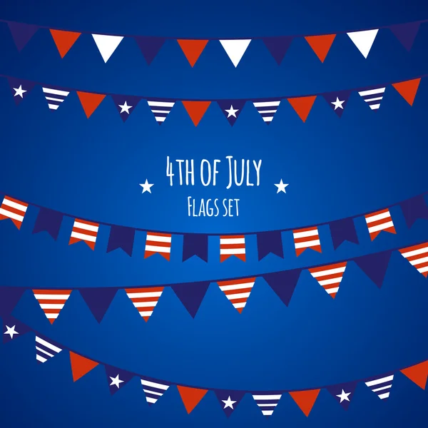 4th of July flags set. — Stock Vector