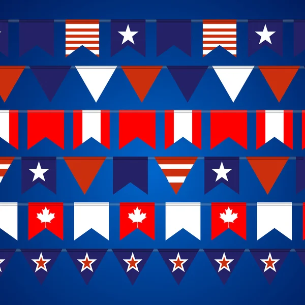 Set di bandiere in tema americano e canadese . — Vettoriale Stock