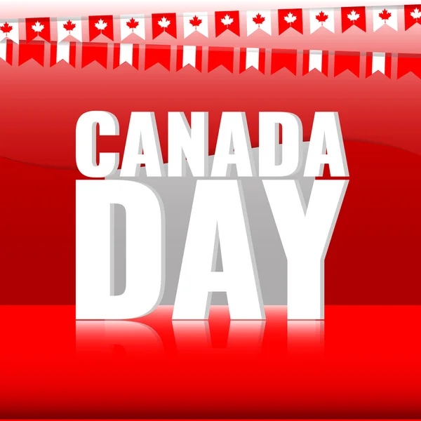 快乐的加拿大国庆日。大小写字母、 枫叶与反射的抽象背景. — 图库矢量图片