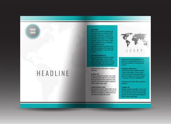Diseño de plantilla de folleto bi-fold corporativo. Informe anual, presentación, portada del libro o folleto . — Vector de stock