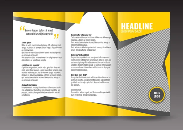 Corporate Trifold Broschüre Template Design. mit Infografik zur Weltkarte. — Stockvektor