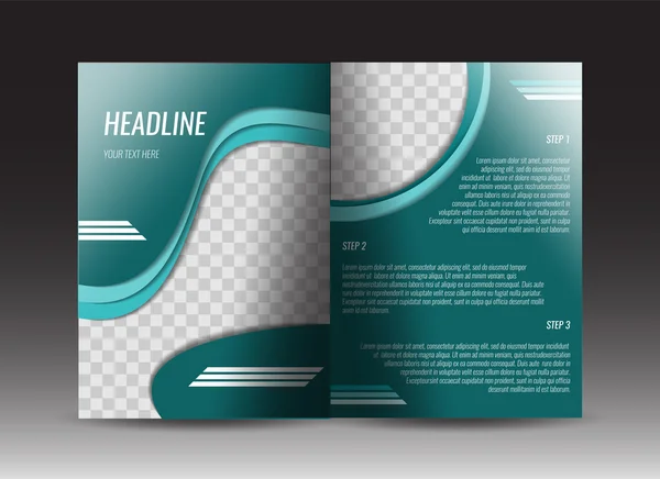 Corporate brochure template design. Annual report, presentation, book cover or flyer. — Stock Vector