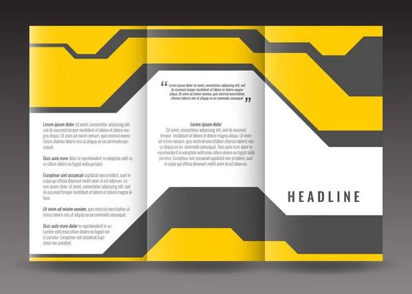 Corporate Trifold Broschüre Template Design. mit Weltkarte-Infografik und Platz für Foto. — Stockvektor