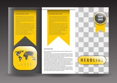 Üç katlı broşür şablonu tasarımı. Kurumsal broşür. 