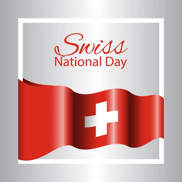 Giornata nazionale svizzera concetto sfondo astratto con bandiera sventolante . — Vettoriale Stock