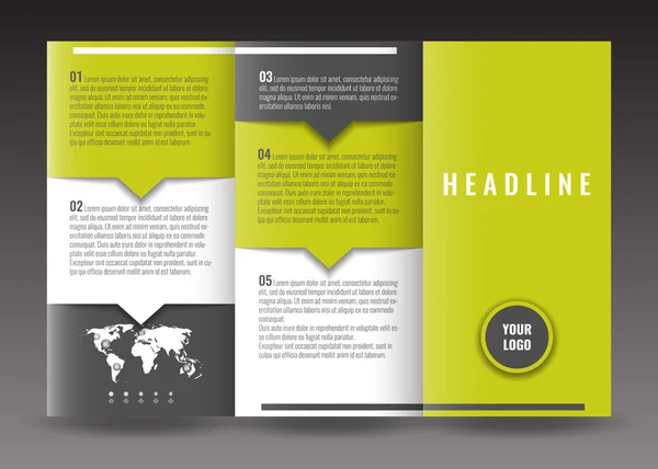 Tri-fold brochure template design. Corporate booklet. — Stock Vector