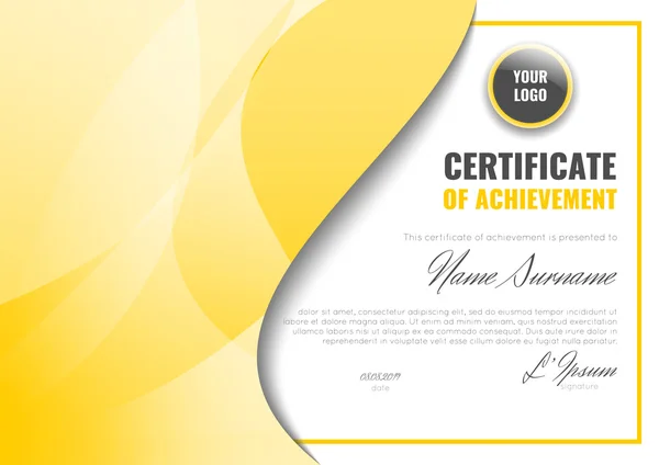Сертификат о достижении (завершение, оценка, выпуск, диплом или награда) ) — стоковый вектор