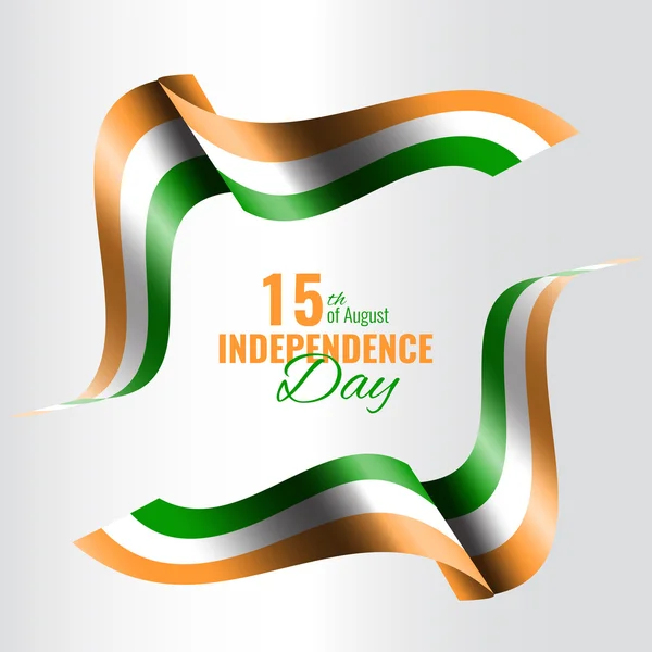 Dzień Niepodległości Indii koncepcja tła. Transparent wakacje z macha flagą. — Wektor stockowy