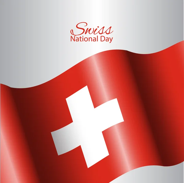 Giornata nazionale svizzera concetto sfondo astratto con bandiera sventolante . — Vettoriale Stock