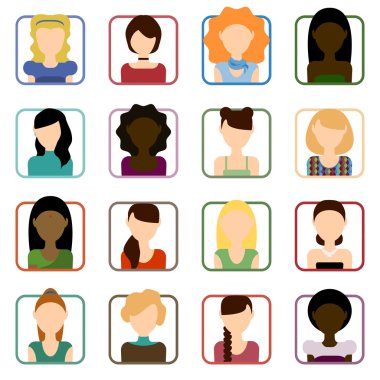 düz insanlar Icons set.