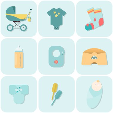 Çocuk düz simgeler.