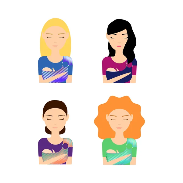 Set of woman icons. — Stock Vector