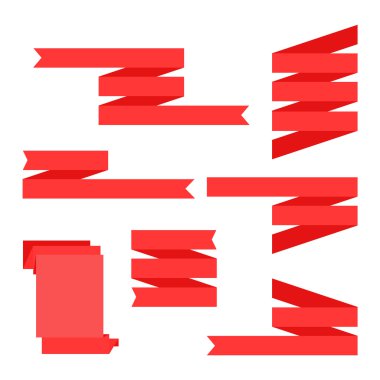 Kırmızı düz şerit kümesi