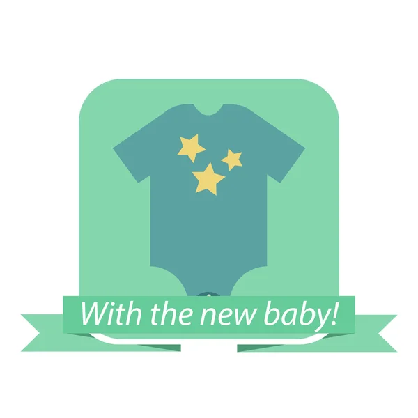 Dekking ontwerp wenskaart voor baby shower. — Stockvector