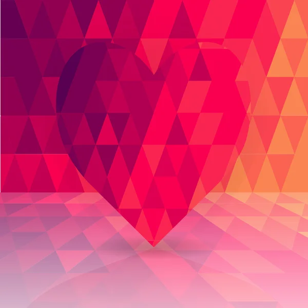 Coeur sur fond polygonal — Image vectorielle