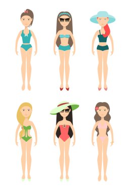 Women dressed in swimsuits vector