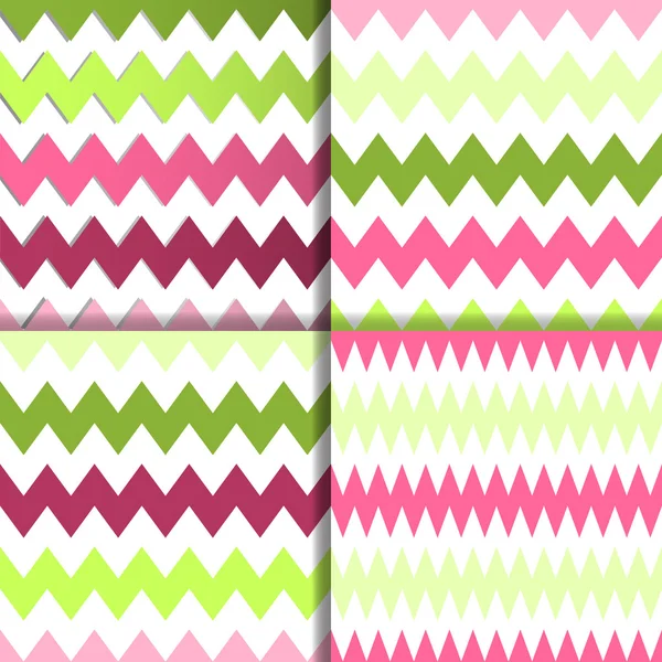 Striped zigzag textures set — Stock Vector