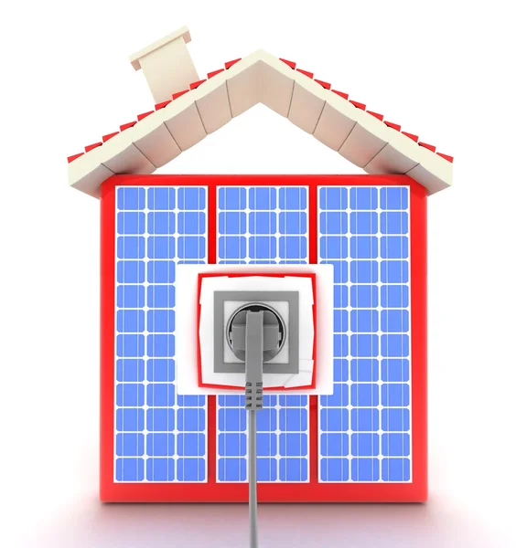 Pannelli solari in casa — Foto Stock