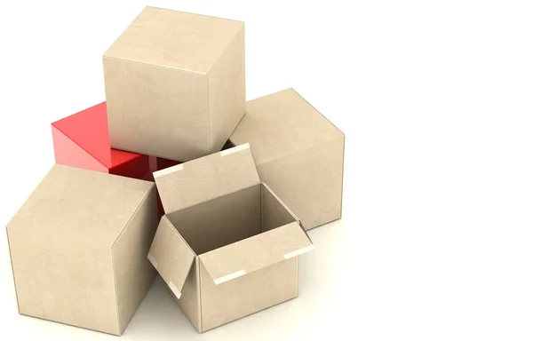 Scatola di cartone scatola di cartone scatola di cartone scatola di cartone — Foto Stock